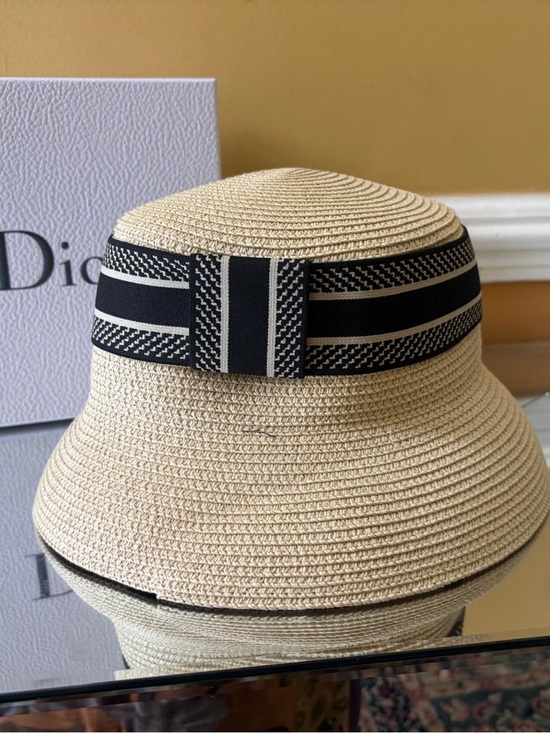 Christen Dior Black and beige straw hat main image 6